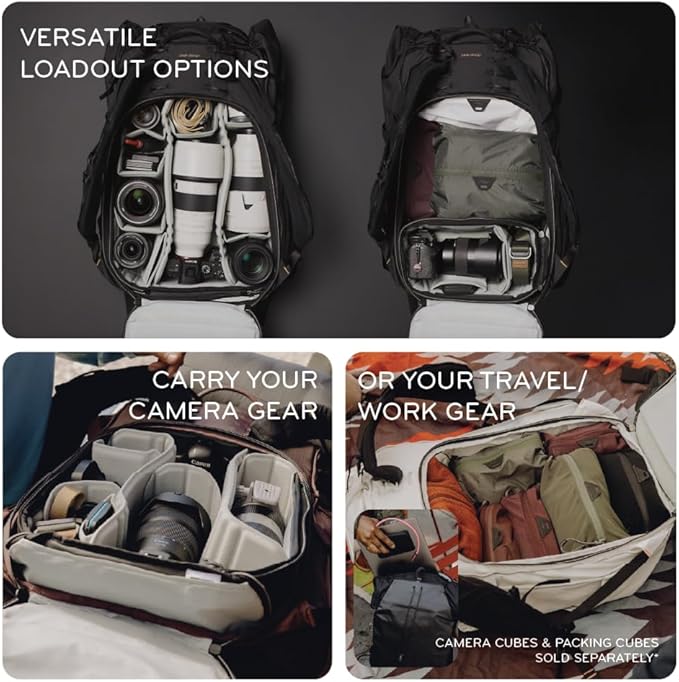 Peak Design Outdoor Backpack 25L, Cloud, Compact and Lightweight Frameless Daypack, Ultra Cinch Roll-Top Design, Ideal for Day Hikes, Camera Carry and Commuting, Versatile Backpack for Men and Women