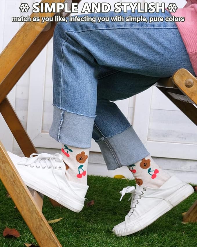 IIG 3-6 Pairs Womens Cute Animal Patterned Funny Novelty Cotton Crew Socks