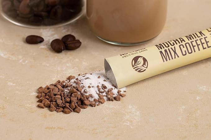 LENITH Korean Mocha Milk Mix Coffee 30 Sticks Instant Coffee Mix Home Cafe Sweet Coffee (0.38oz * 30 Sticks) Total 11.64oz
