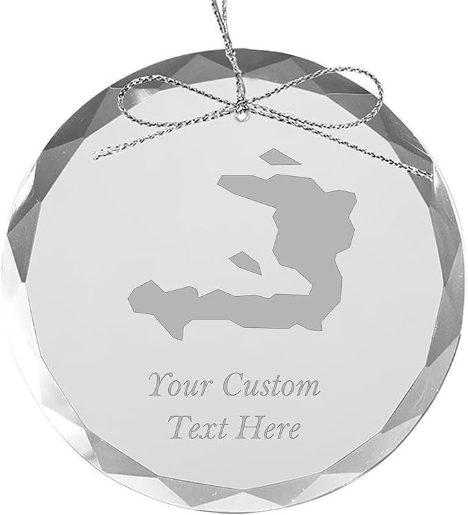 Haiti, Personalized Travel Christmas Ornament – Customized Engraved Glass Keepsake - Custom Family Trip & Vacation, 2024, 2025, 2026, 2027 & Name – Destination Xmas Holiday Ornament
