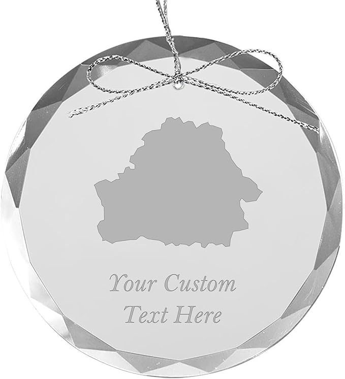 Belarus, Personalized Travel Christmas Ornament – Customized Engraved Glass Keepsake - Custom Family Trip & Vacation, 2024, 2025, 2026, 2027 & Name – Destination Xmas Holiday Ornament