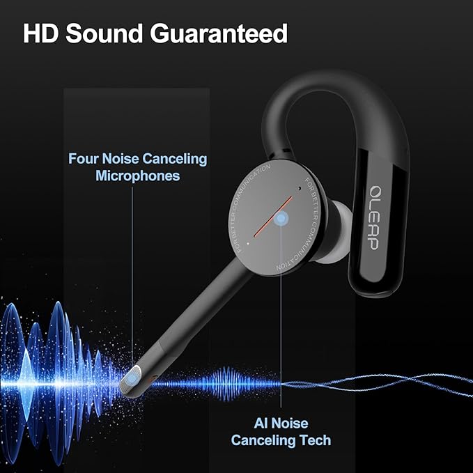 Archer AI Voice Recorder Earpiece, Wireless Single Ear Bluetooth Headset, Meeting Assistant with Transcription, AI Noise Canceling 50dB, AI Transcribe & Summarize with App for Office/Meeting/Driving