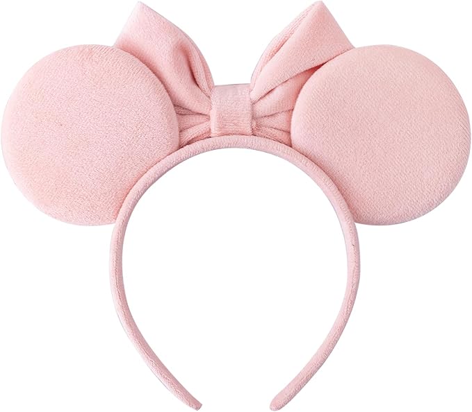 KARETT Sequins Mouse Ears Headband With Glitter Bow Princess Party Decorations For Girls Women