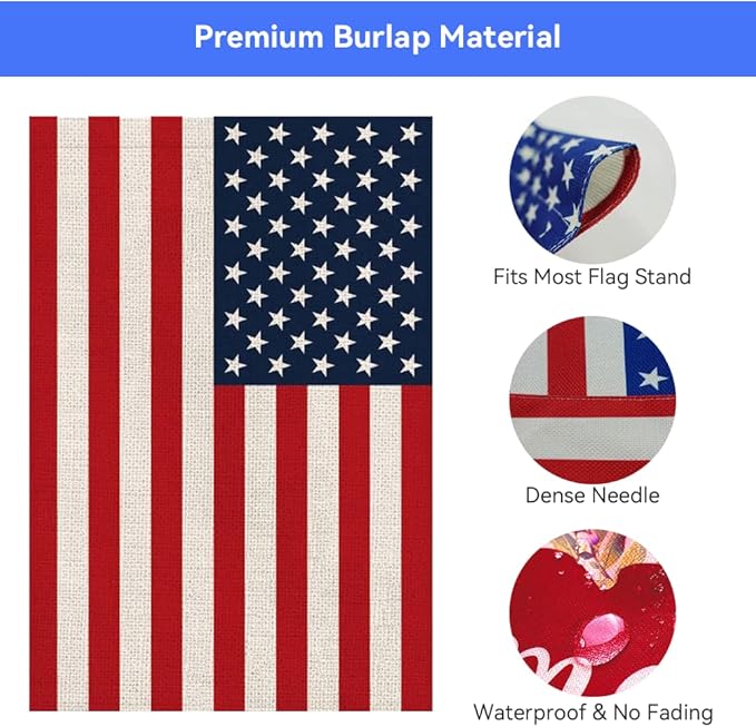 American Flag USA Flag, Small American Garden Flags for Yard Patio Porch Independence Day Patriotic Festival Outdoor Decorations
