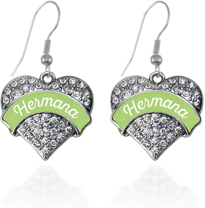 Inspired Silver - Silver Pave Heart Charm French Hook Drop Earrings with Cubic Zirconia Jewelry