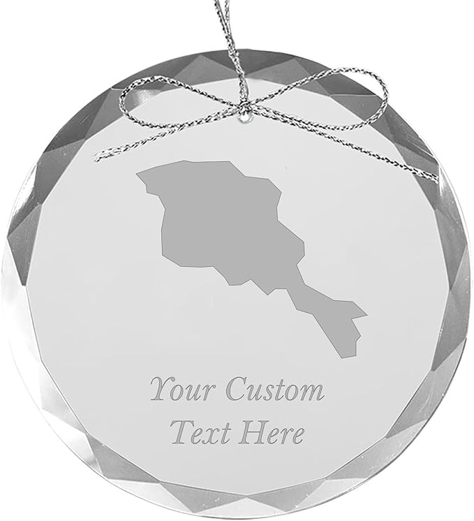 Armenia, Personalized Travel Christmas Ornament – Customized Engraved Glass Keepsake - Custom Family Trip & Vacation, 2024, 2025, 2026, 2027 & Name – Destination Xmas Holiday Ornament