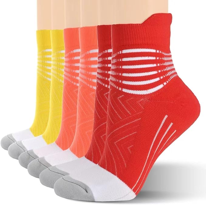 IRAMY Compression Ankle Support Socks Women - Coolmax Wicking, Cushioned Athletic, Plantar Fasciitis Relief 2/3/6 Pairs