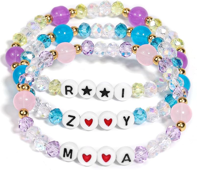 AICase for Korea-Pop Merch Gifts Toys Inspired Bracelets 3 Pcs Stackable Stretch Friendship Beaded Bracelets for Unique Merchandise Jewelry Gifts for Fans Women Men Stocking Stuffers_Crystal