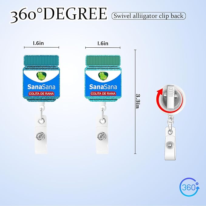2 Pcs Funny Badge Reel - Retractable ID Holder with Alligator Clip& Nylon Cord | AcrylicClip for Nurse Nurses Office Worker Teacher Student