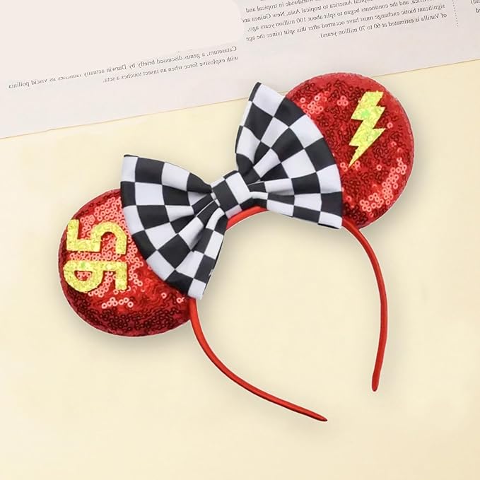 Sequin Mouse Ears Headbands for Women Girls Boys, Glitter Bows Headband for Kids Adults Birthday Party Costume Halloween