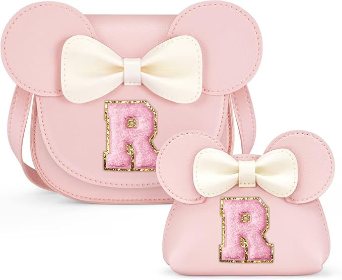 QLOVEA Toddler Purse Gifts for Girls, Little Girl Purse Kids Wallet Crossbody Bag, Birthday Gifts for 3 4 5 6 7 8 Year Old Girl (R, Pink)