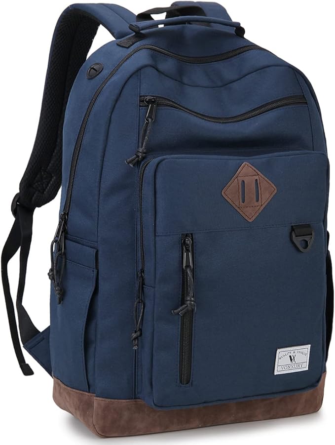 VX VONXURY Backpack for Men Women,Lightweight Bookbag with Mulitiple Pockets,Classical Water Resistant Travel Backpack