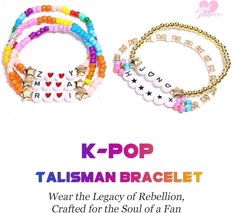 AICase for Korea-Pop Merch Gifts Toys Cosplay Birthday Decorations Bracelets Outfit Costume 6 Pcs Stackable Stretch Beaded Bracelets Merchandise Jewelry Gifts for Fans Women Christmas Stocking