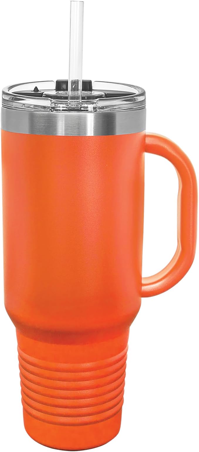 LaserGram 40oz Vacuum Insulated Travel Mug with Handle, CNA Certified Nurse Assistant, Personalized Engraving Included (Orange)