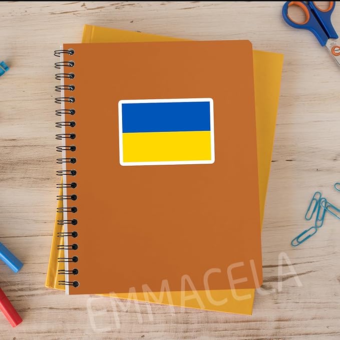 (3PCS) Ukraine Flag stickers, Countries Flag Stickers - Waterproof Vinyl Decals For Laptops, Tumblers, Water Bottles, Books, Scrapbooks, Size 3 x 2 Inch