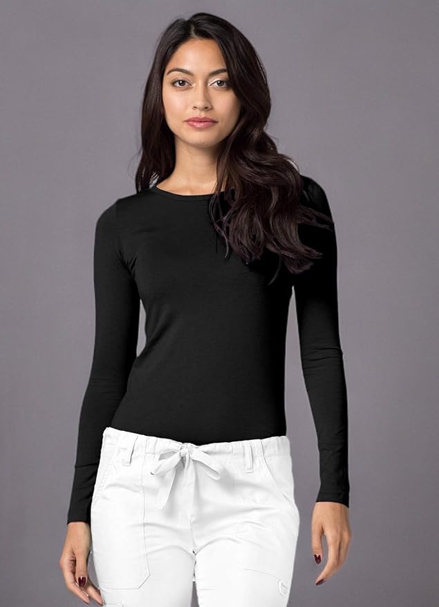 Adar Underscrubs for Women 3 Pack - Long Sleeve Underscrub Comfort Tee