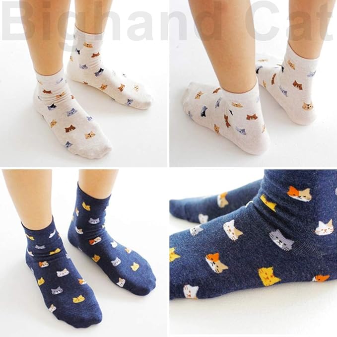 IIG 3-6 Pairs Womens Cute Animal Patterned Funny Novelty Cotton Crew Socks
