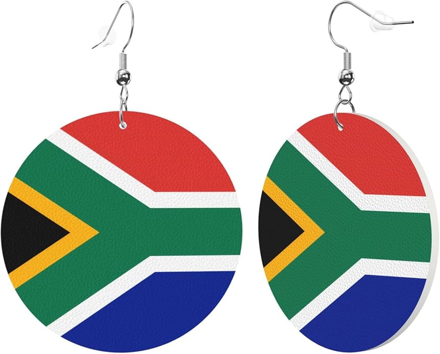 Round Faux Leather Earrings for Women Lightweight Double-Side Printed Drop Dangle Earring for Festival Party Gift