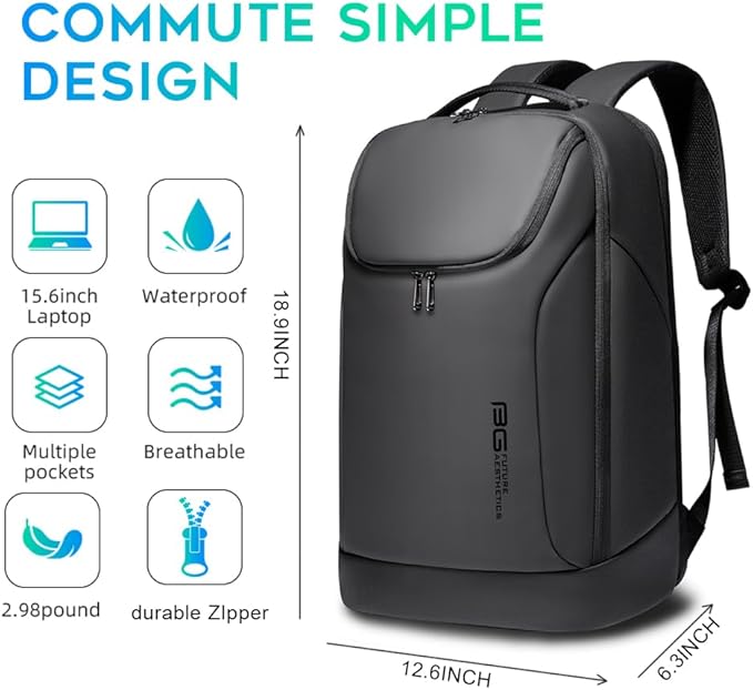 BANGE Business Commute Backpack Waterproof fit 15.6 Inch Commute backpack,Travel Durable Backpack