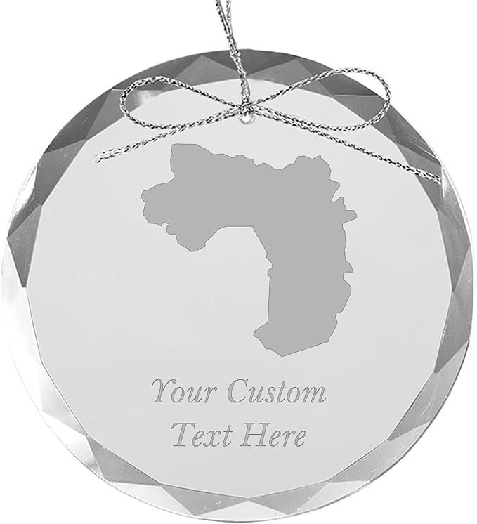 Guinea, Personalized Travel Christmas Ornament – Customized Engraved Glass Keepsake - Custom Family Trip & Vacation, 2024, 2025, 2026, 2027 & Name – Destination Xmas Holiday Ornament