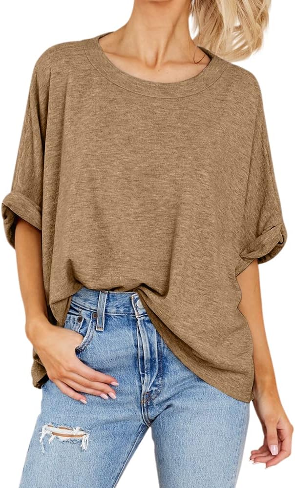 Women Oversized T-Shirt Summer Casual Short Sleeve Loose Tee Tops