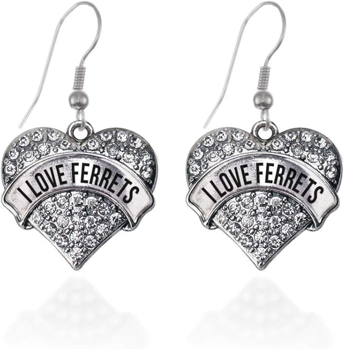 Inspired Silver - Silver Pave Heart Charm French Hook Drop Earrings with Cubic Zirconia Jewelry