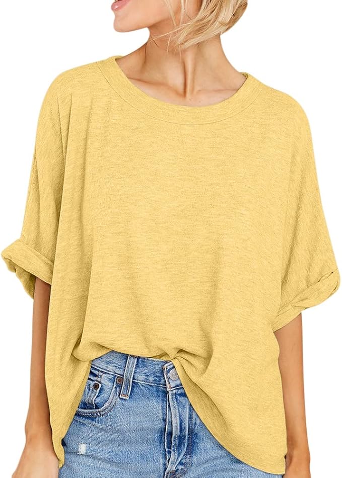 Women Oversized T-Shirt Summer Casual Short Sleeve Loose Tee Tops