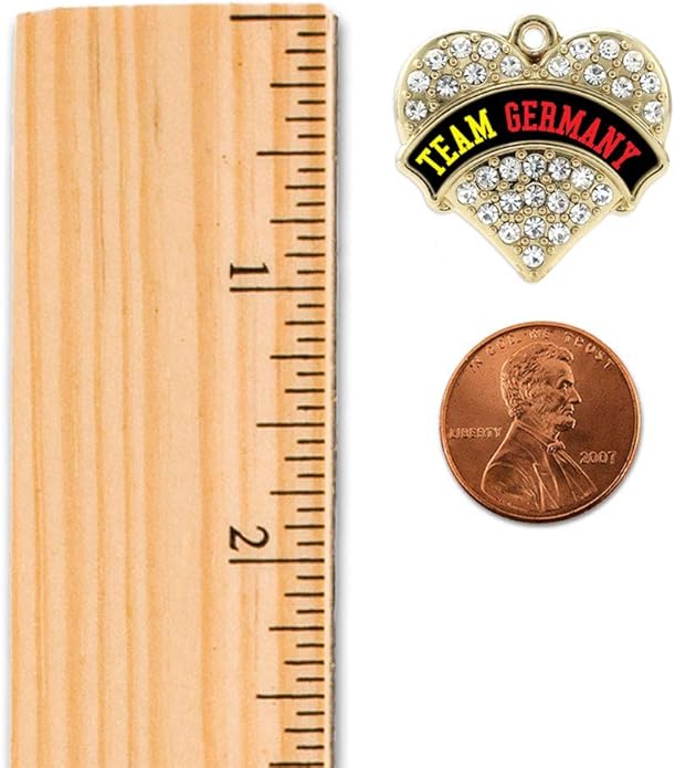 Inspired Silver - Gold Pave Heart Charm 18 Inch Necklace with Cubic Zirconia Jewelry