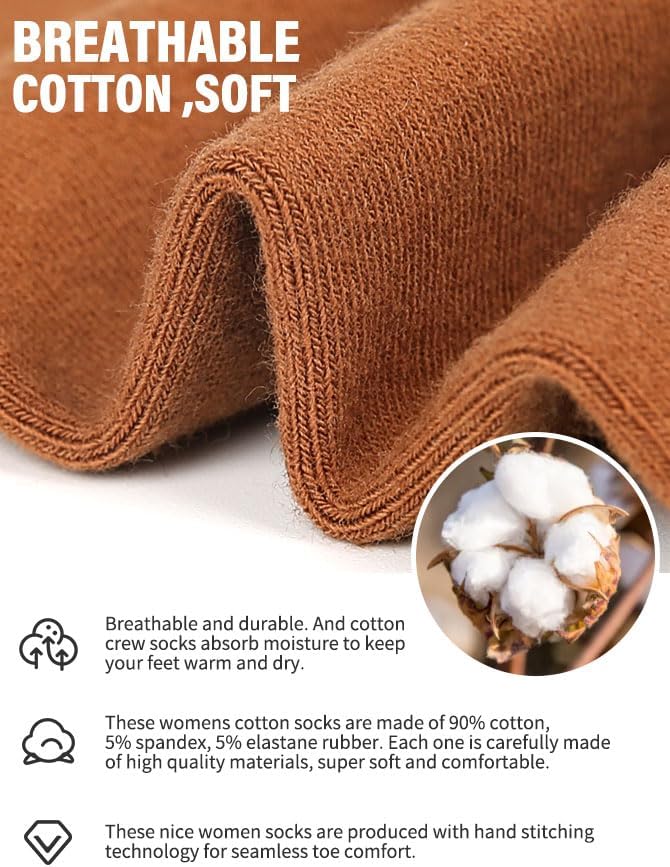 FGZ Women Thin Cotton Socks Soft Cozy Socks Cute Ankle Crew Socks 5 Pairs
