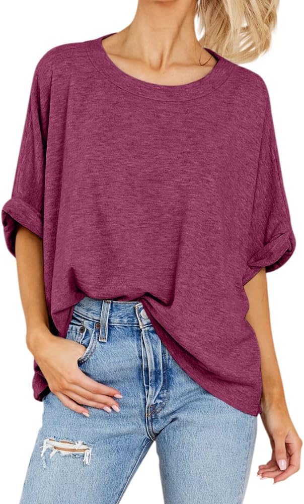Women Oversized T-Shirt Summer Casual Short Sleeve Loose Tee Tops