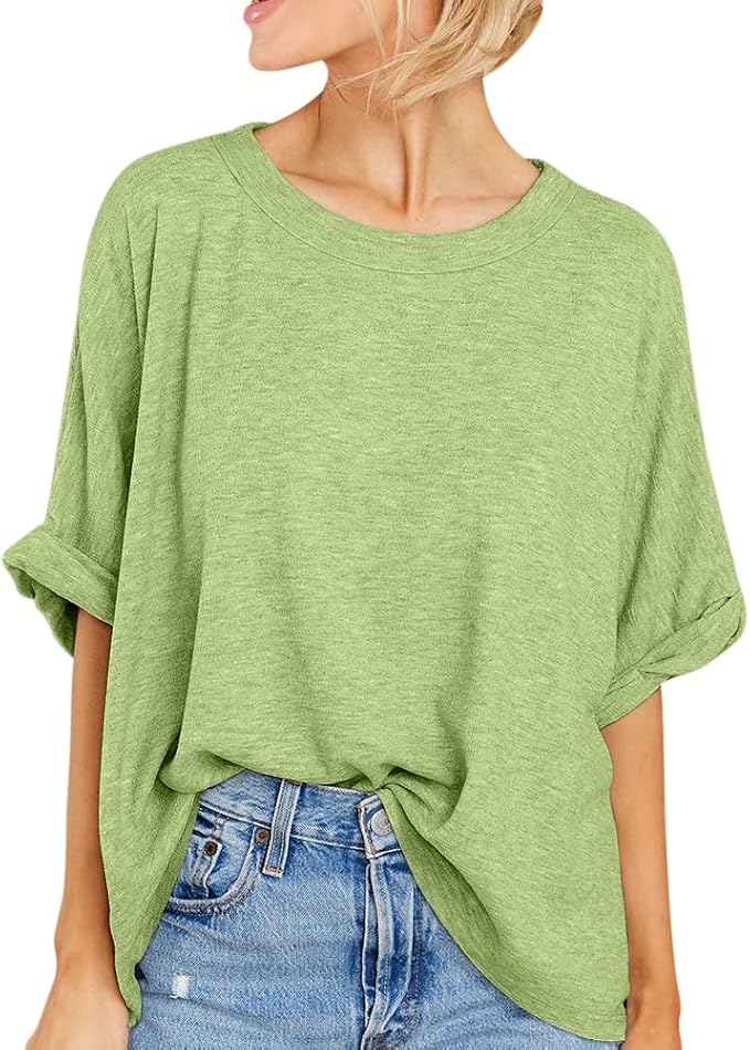 Women Oversized T-Shirt Summer Casual Short Sleeve Loose Tee Tops