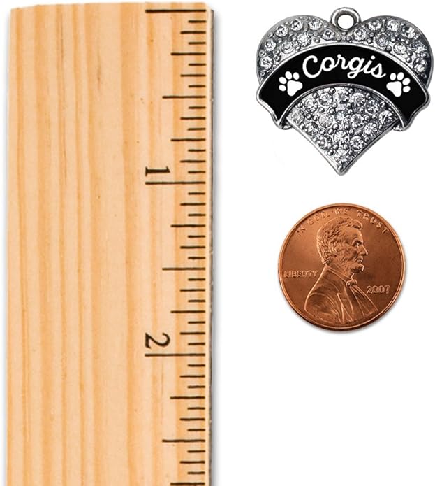 Inspired Silver - Silver Pave Heart Charm 18 Inch Necklace with Cubic Zirconia Jewelry