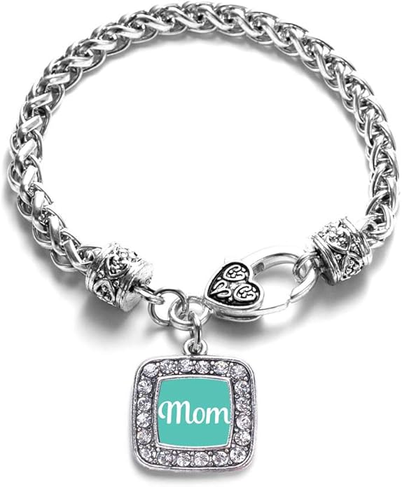 Inspired Silver - Silver Square Charm Bracelet with Cubic Zirconia Jewelry