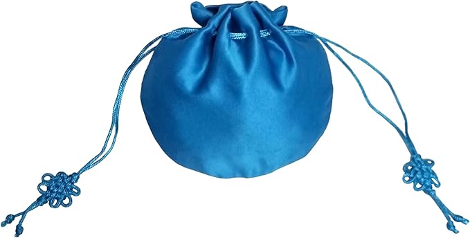 Seoulful Vintage Korean Embroidered Bokjumeoni - Traditional Lucky Pouch - Hanbok Fortune New Year's Gifts Bag (Blue)