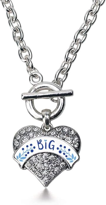 Inspired Silver - Silver Pave Heart Charm 18 Inch Necklace with Cubic Zirconia Jewelry