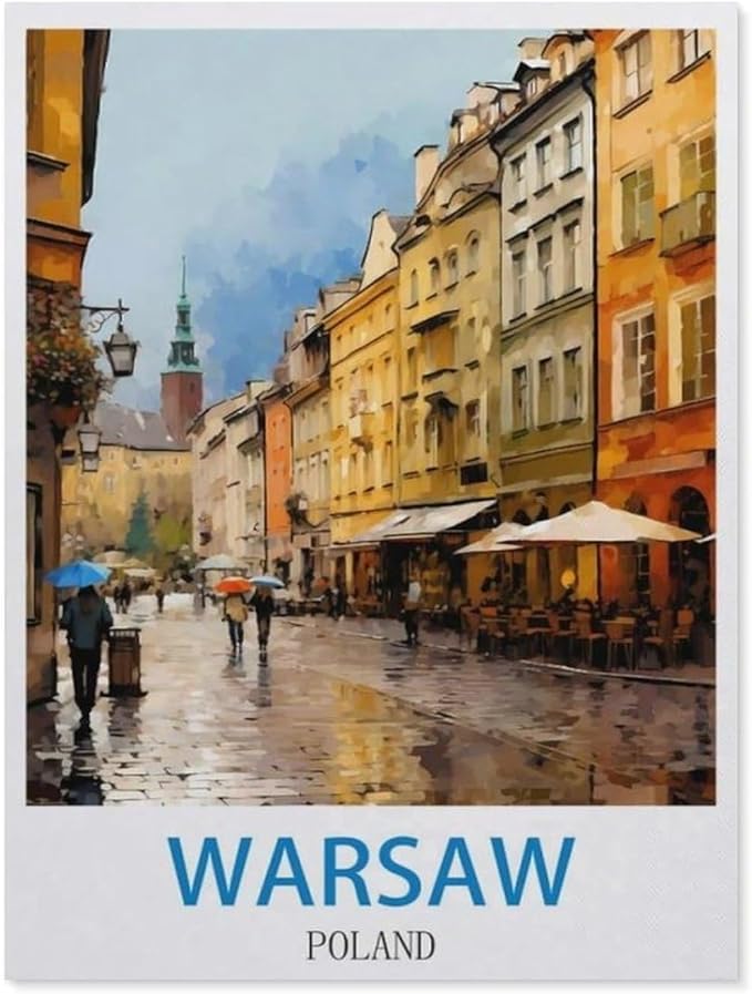 Jigsaw Puzzle 1000 Piece，Warsaw Poland，Classic Puzzle Adult Puzzle DIY Kit Wood Toy Unique Gift Modern Home Decor（75x50cm）-CN39