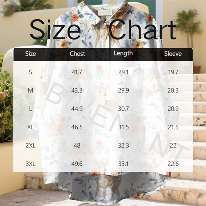 Women Funny Graphic Long Sleeve Floral Blouses Plus Size Button Shirts Casual Cute Vneck Fall Tunic Tops Trendy