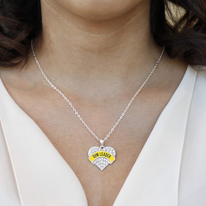 Inspired Silver - Silver Pave Heart Charm 18 Inch Necklace with Cubic Zirconia Jewelry