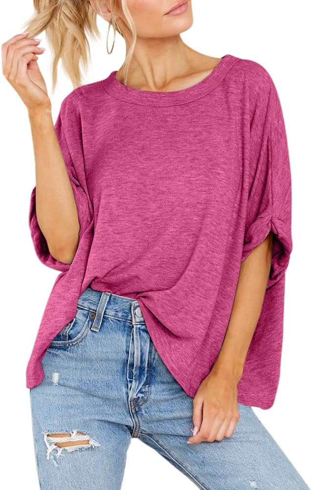 Women Oversized T-Shirt Summer Casual Short Sleeve Loose Tee Tops