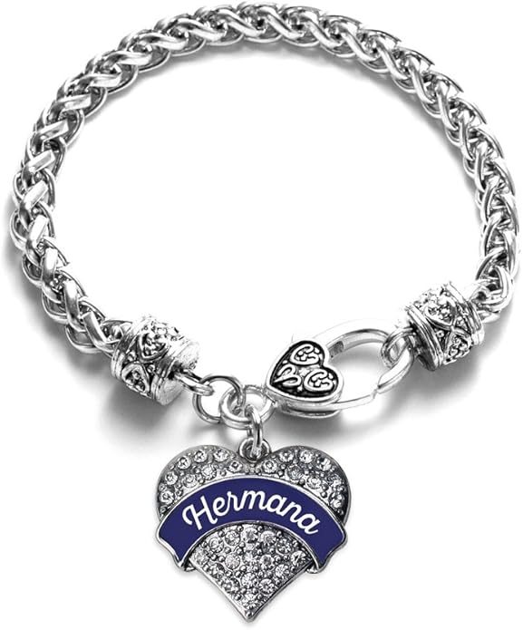 Inspired Silver - Silver Pave Heart Charm Bracelet with Cubic Zirconia Jewelry
