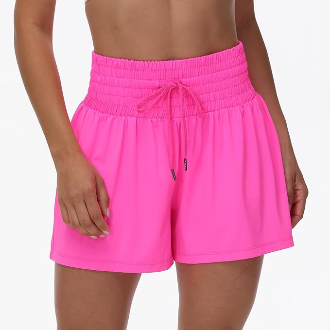 Blaosn Flowy Athletic Shorts for Women Gym Workout Running Short Pants High Waist Skort with Pocket Casual Summer Clothes