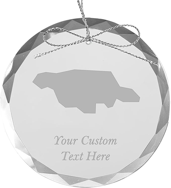 Jamaica, Personalized Travel Christmas Ornament – Customized Engraved Glass Keepsake - Custom Family Trip & Vacation, 2024, 2025, 2026, 2027 & Name – Destination Xmas Holiday Ornament