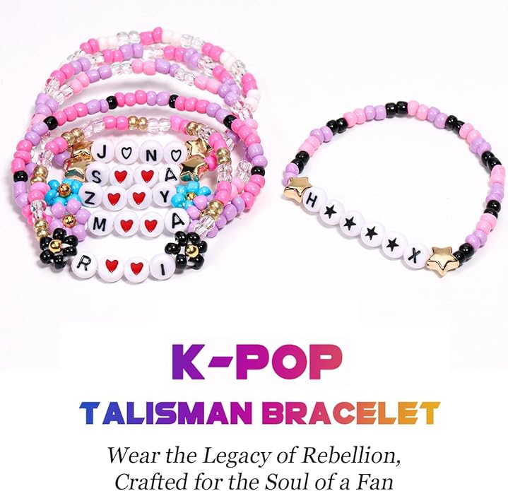 AICase for Korea-Pop Merch Gifts Toys Cosplay Birthday Decorations Bracelets Outfit Costume 6 Pcs Stackable Stretch Beaded Bracelets Merchandise Jewelry Gifts for Fans Women Christmas Stocking