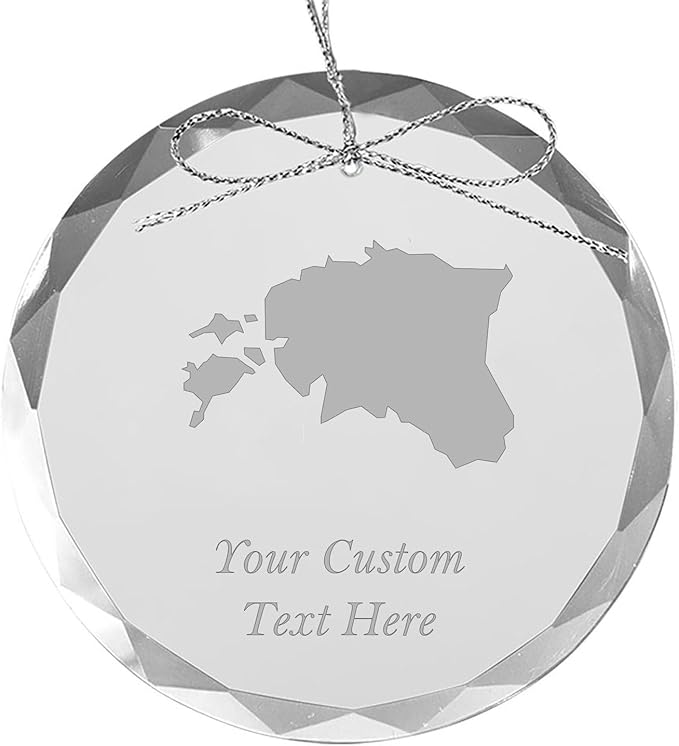 Estonia, Personalized Travel Christmas Ornament – Customized Engraved Glass Keepsake - Custom Family Trip & Vacation, 2024, 2025, 2026, 2027 & Name – Destination Xmas Holiday Ornament