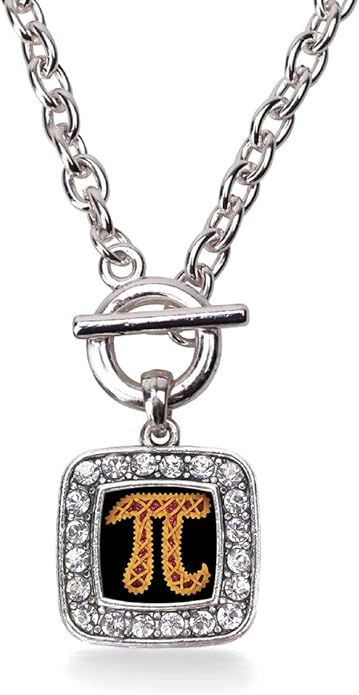 Inspired Silver - Silver Square Charm 18 Inch Necklace with Cubic Zirconia Jewelry