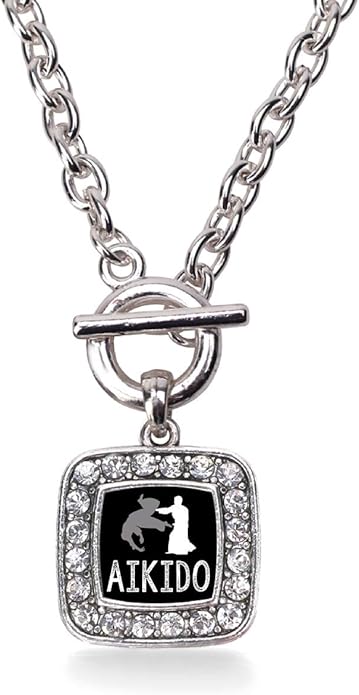 Inspired Silver - Silver Square Charm 18 Inch Necklace with Cubic Zirconia Jewelry