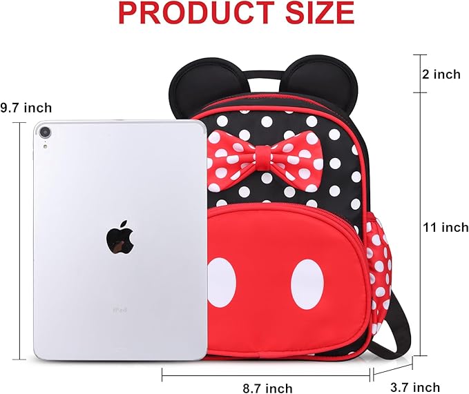 Voikukka Cute Little Girls Backpack Small Kids Mini Backpacks for Toddler Book Bag Children Preschool Backpack Kindergarten Bookbag Mini Mouse Girl Toys Gift Travel Backpacks