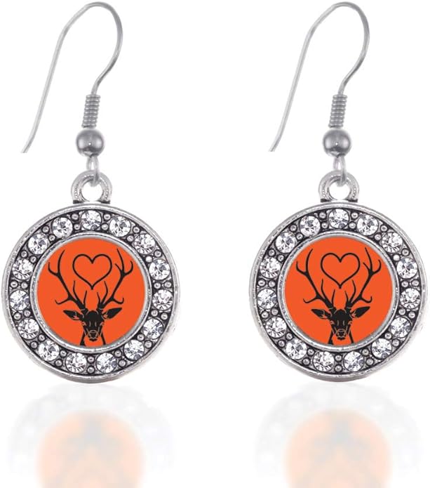 Inspired Silver - Silver Circle Charm French Hook Drop Earrings with Cubic Zirconia Jewelry