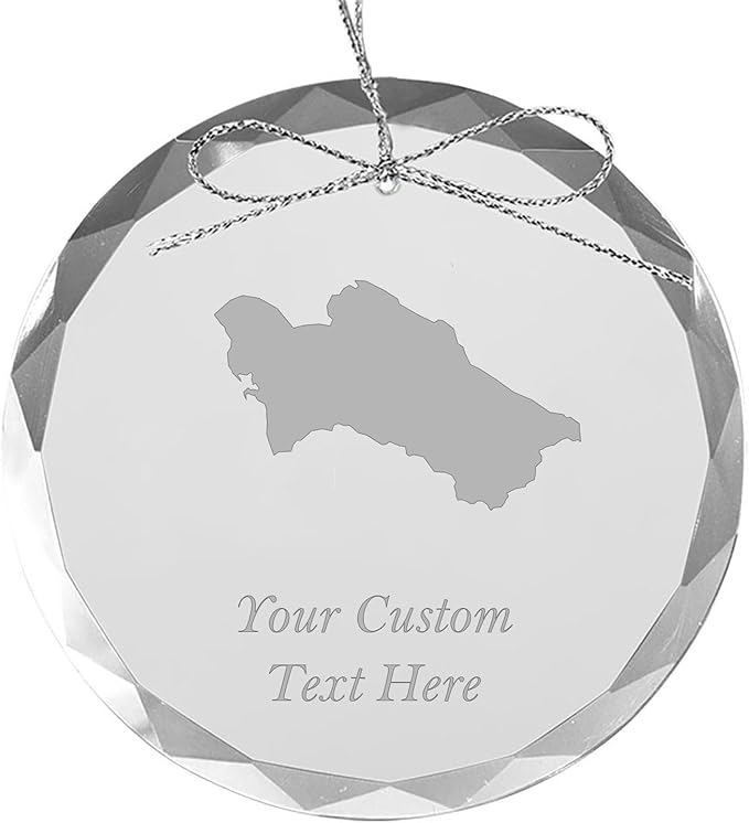 Turkmenistan, Personalized Travel Christmas Ornament – Customized Engraved Glass Keepsake - Custom Family Trip & Vacation, 2024, 2025, 2026, 2027 & Name – Destination Xmas Holiday Ornament