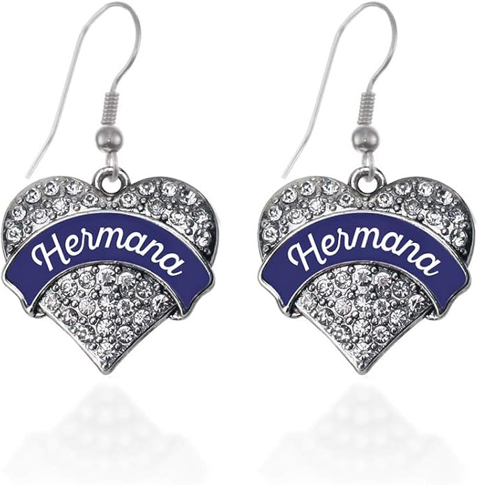 Inspired Silver - Silver Pave Heart Charm French Hook Drop Earrings with Cubic Zirconia Jewelry